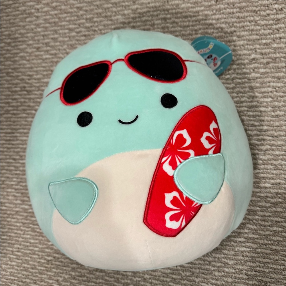 Squishmallows Aqua and Red Sunglasses Plush
